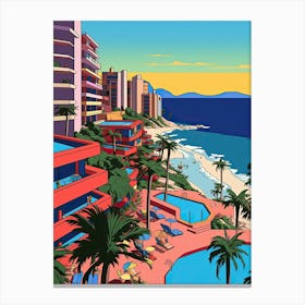 Acapulco, Mexico, Flat Illustration 2 Canvas Print