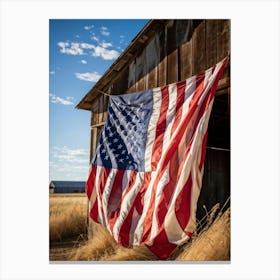 American Flag Evoking Sentiments Of Patriotism And Liberty Displayed Majestically Against A Weather (5) Canvas Print