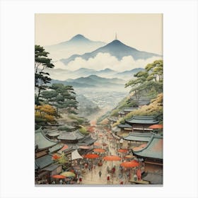 Shikoku Pilgrimage In Shikoku, Ukiyo E Drawing 4 Canvas Print