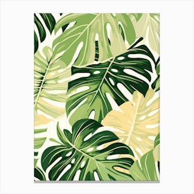 Seamless Tropical Leaves Pattern Canvas Print