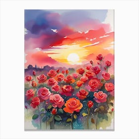 Sunset Roses 1 Canvas Print