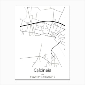 Calcinaia,Italy Minimalist Map Canvas Print