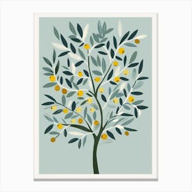 Olive Tree Flat Illustration 3 Canvas Print
