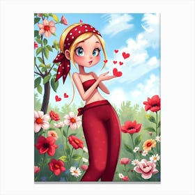 Valentine Girl Canvas Print