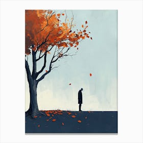 Autumn Leaves, Minimalism Canvas Print