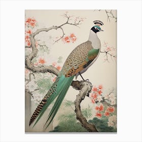 Ohara Koson Inspired Bird Painting Pheasant 5 Canvas Print