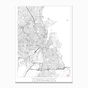 Copenhagen Map Minimal Canvas Print