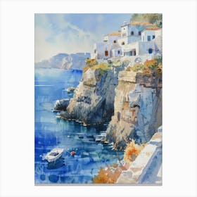 Greece Watercolor Painting 1 Canvas Print