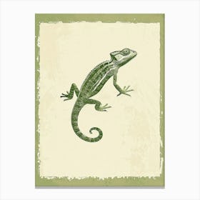 Lime Green Fischer S Chameleon Block Print Canvas Print