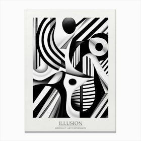 Illusion Abstract Black And White 4 Poster Canvas Print