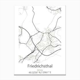 Friedrichsthal,Germany Minimalist Map Canvas Print