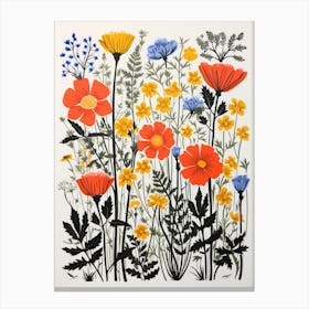 Summer Wildflowers Screen Print Canvas Print