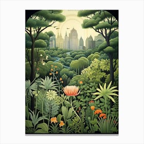 Central Park Conservatory Garden Usa Henri Rousseau Style 1 Canvas Print
