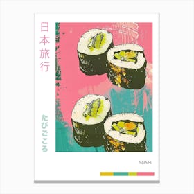 Sushi Duotone Silkscreen Poster 2 Canvas Print