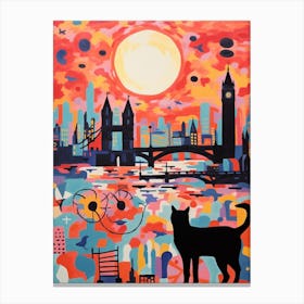London, United Kingdom Skyline With A Cat 6 Canvas Print