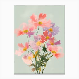 Bouvardia Flowers Acrylic Pastel Colours 3 Canvas Print