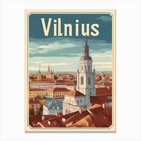 Aihrgdesign A Classic 1960s Travel Poster For Vilnius 2 Canvas Print