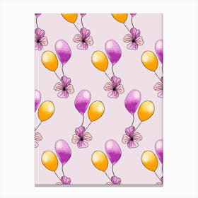 Purple And Yellow Balloons Canvas Print