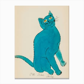 One Blue Cat Canvas Print