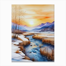 Winter Landscape Painting 13 Canvas Print