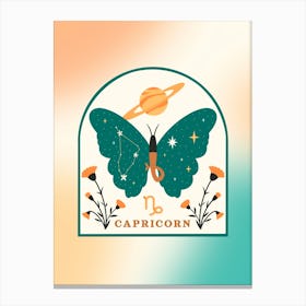 Zodiac Butterfly Capricorn Canvas Print