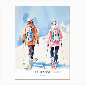 La Plagne   France, Ski Resort Poster Illustration 3 Canvas Print