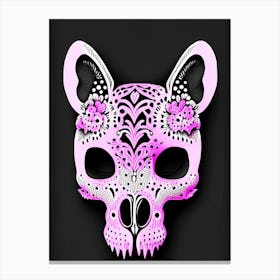 Animal Skull Pink Doodle Canvas Print