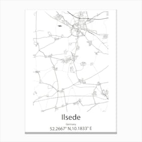 Ilsede,Germany Minimalist Map Canvas Print