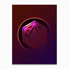 Geometric Neon Glyph on Jewel Tone Triangle Pattern 462 Canvas Print