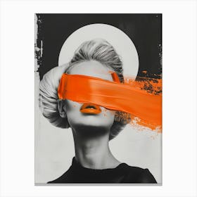 'Black And Orange' 6 Canvas Print