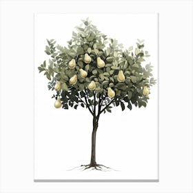 Pear Tree Pixel Illustration 2 Canvas Print
