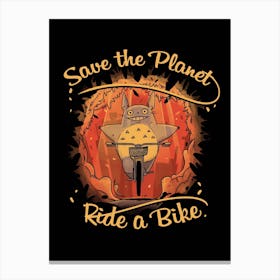 Save The Planet, Ride A Bike Canvas Print