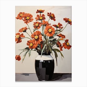 Bouquet Of Helenium Flowers, Autumn Fall Florals Painting 2 Canvas Print