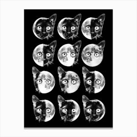 Cat Moon Phases Canvas Print