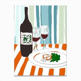 Wine And Food 1 Canvas Print