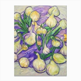 Garlic Fauvist vegetable Canvas Print