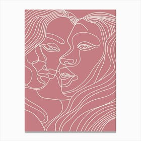 Line Art Intricate Simplicity In Pink 3 Canvas Print