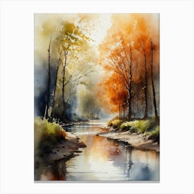 Watercolor Of A River 7 Canvas Print