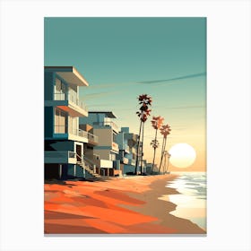 Art Huntington Beach California Mediterranean Style Illustration 1 Canvas Print