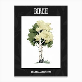 Birch Tree Pixel Illustration 1 Poster Canvas Print