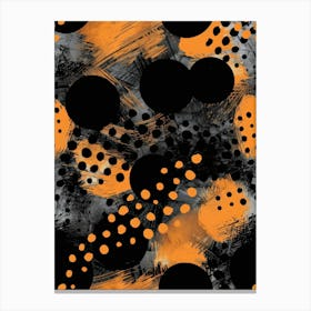 Abstract Black And Orange 2 Canvas Print