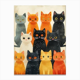 Group Of Cats 4 Canvas Print