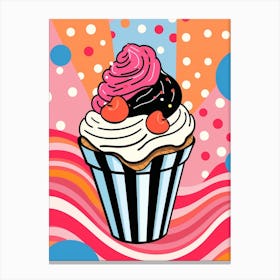 Pop Art Ice Cream Sunday Polka Dots 3 Canvas Print
