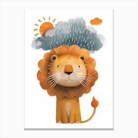 African Lion Facing A Storm Clipart 1 Canvas Print