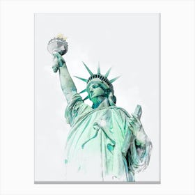 Statue Of Liberty Watercolor Painting 2 Canvas Print
