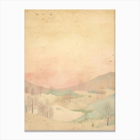 Hokkaido. Winter: Japanese Aesthetic Landscape, Vintage Wall Art Home Decoration Canvas Print