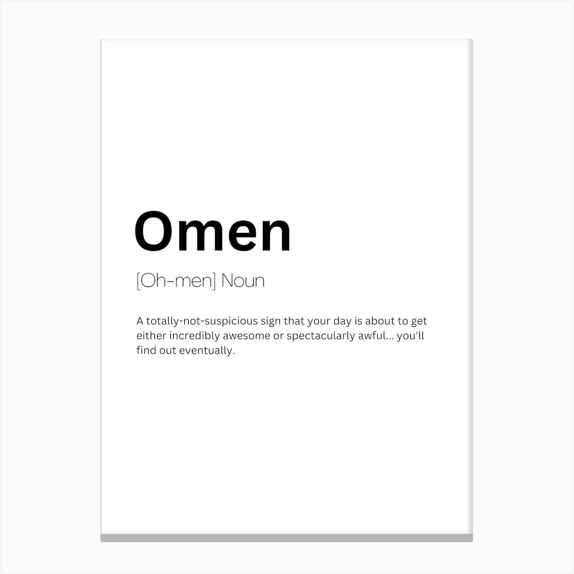 Omen Definition Meaning Canvas Print by Kaigozen