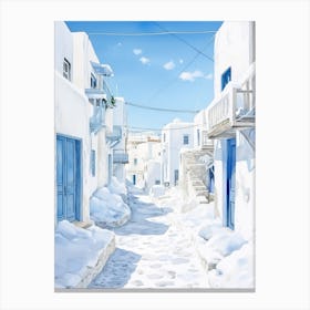 Greece In Winter Canvas Print