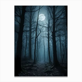 Full Moon In The Forest 7 Canvas Print