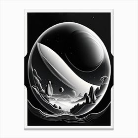 Aquarius Planet Noir Comic Space Canvas Print